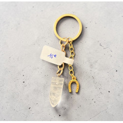 Porte clé quatz blanc