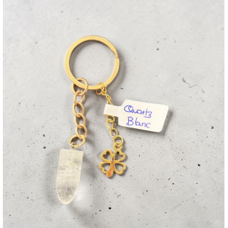 Porte clé quatz blanc