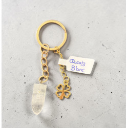 Porte clé quatz blanc