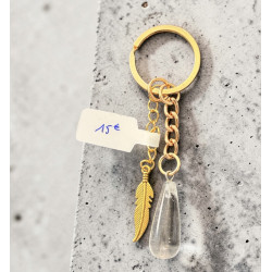 Porte clé quatz blanc
