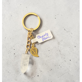 Porte clé quatz blanc