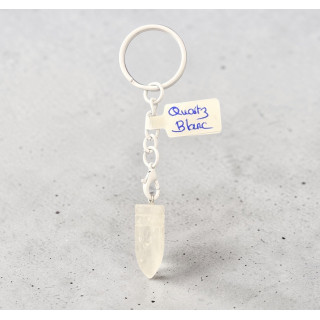 Porte clé quatz blanc