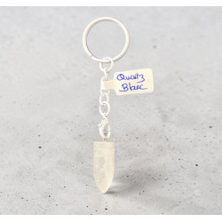 Porte clé quatz blanc
