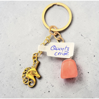 Porte clé quatz cerise