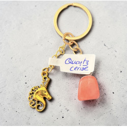 Porte clé quatz cerise