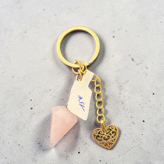 Porte clé quatz rose