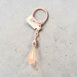 Porte clé quatz rose