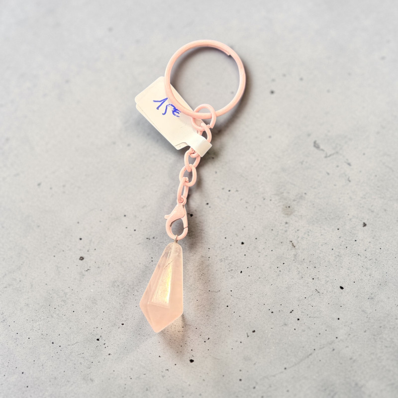 Porte clé quatz rose