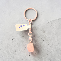 Porte clé quatz rose