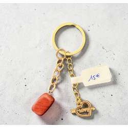 Porte clé jaspe rouge