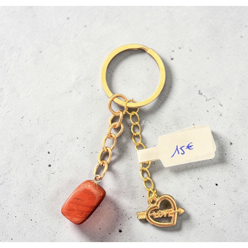 Porte clé jaspe rouge