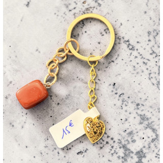 Porte clé jaspe rouge