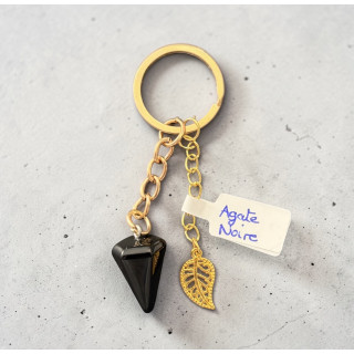 Porte clé agate noire