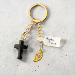 Porte clé agate noire