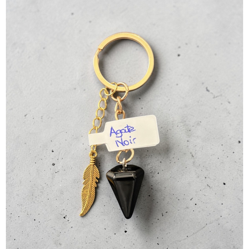 Porte clé agate noire