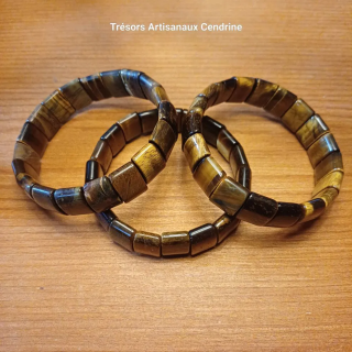 Bracelet en Pierres Oeil de Tigre large