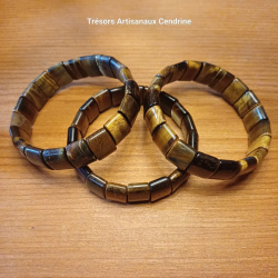 Bracelet en Pierres Oeil de Tigre large