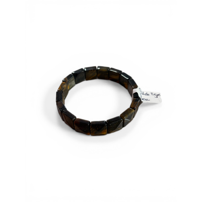 Bracelet en pierres d'oeil de tigre bleu