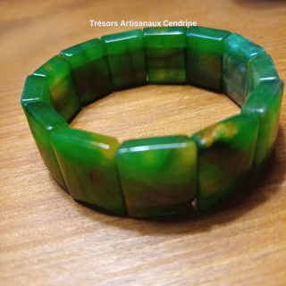 Bracelet large en pierres de Jade néphrite