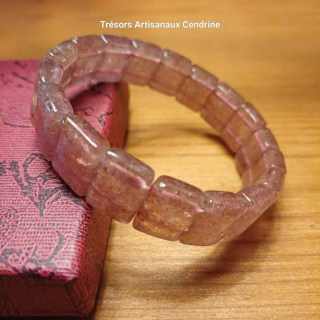 Bracelet en pierre de Quartz Fraise