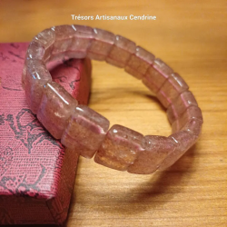 Bracelet en pierre de Quartz Fraise