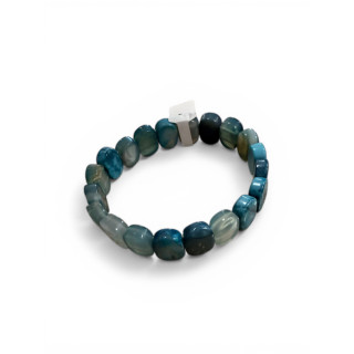 Bracelet en pierre d'Agate bleue teintée