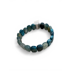Bracelet en pierre d'Agate bleue teintée