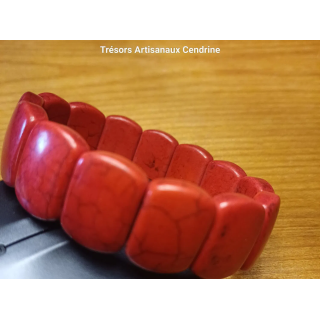 Bracelet Turquoise Rouge Howlite coloré