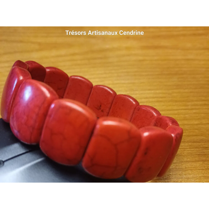 Bracelet Turquoise Rouge Howlite coloré