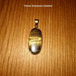 Collier dorée Oeil de tigre