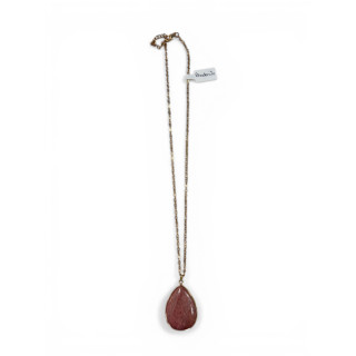 Collier doré rhodonite