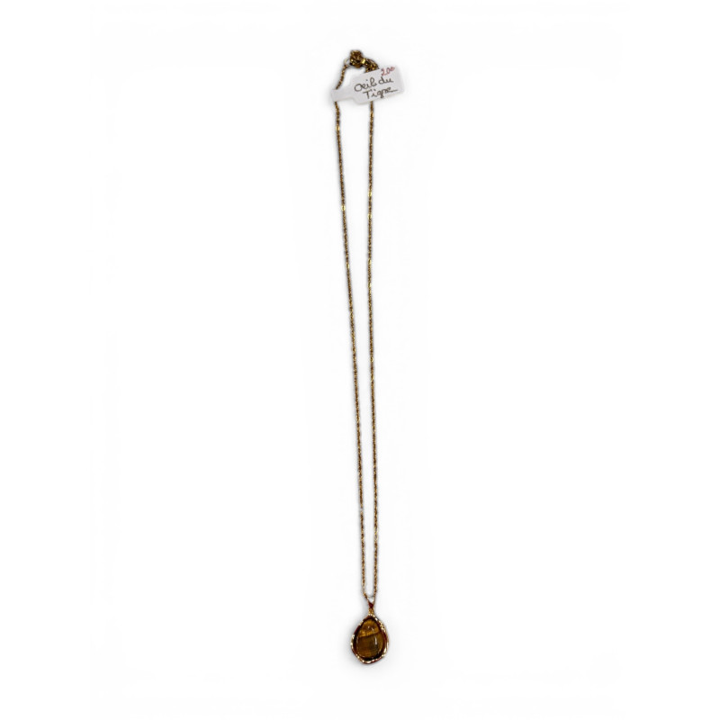 Collier doré oeil de tigre