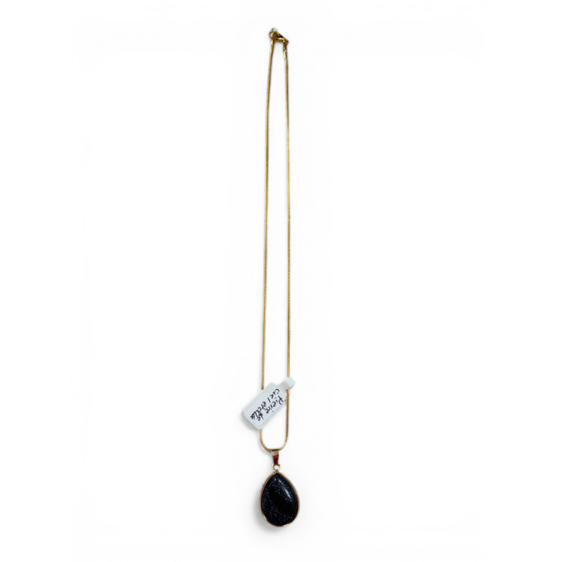 Collier dorée pierre de ciel etoilée