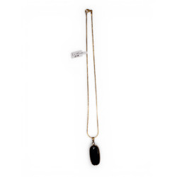 Collier dorée agate noire