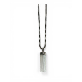 Collier argentée sélénite