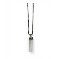 Collier argentée sélénite