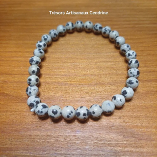 Bracelet en perles de Jaspe Dalmatienne en 6mm