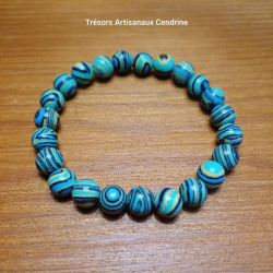 Bracelet en perles d'Agate paon