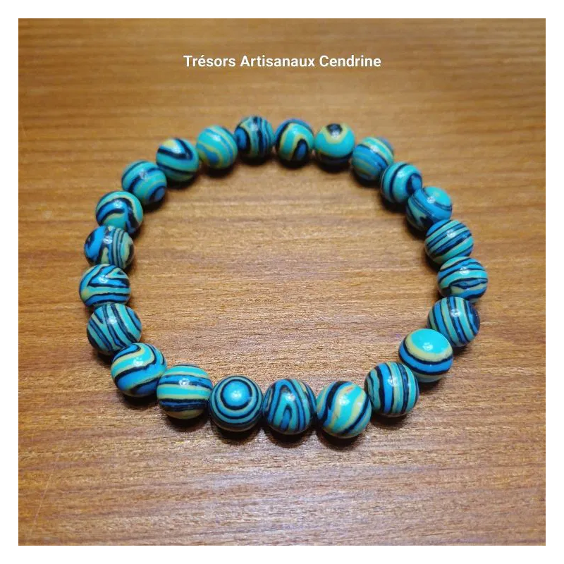 Bracelet en perles d'Agate paon