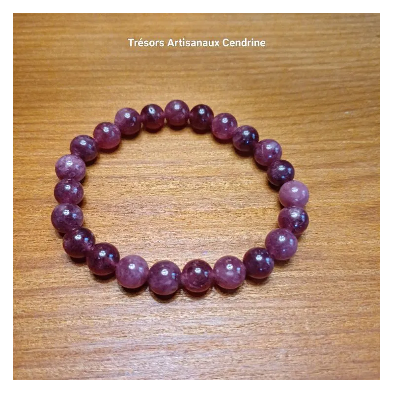 Bracelet en perles de Lépidolite