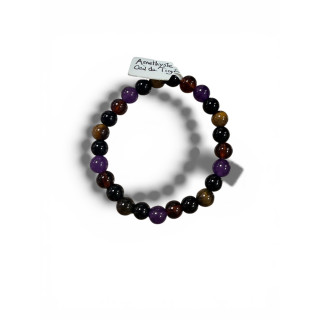 Bracelet en améthyste et oeil de tigre