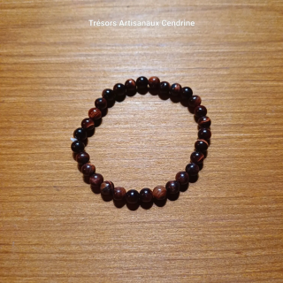 Bracelet en oeil de tigre rouge