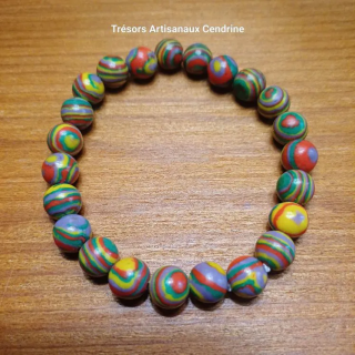Bracelet en calsilice arc en ciel