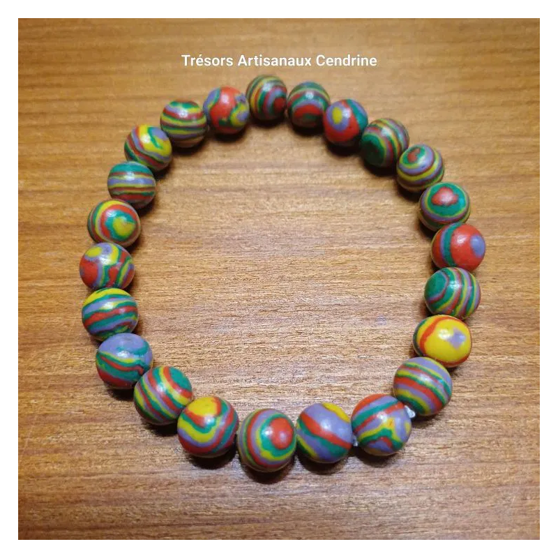 Bracelet en calsilice arc en ciel