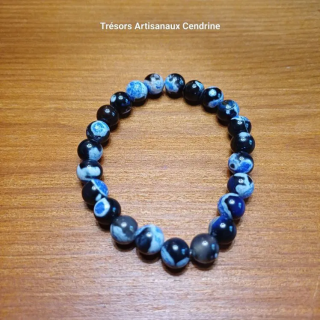Bracelet en agate bleue feu