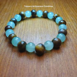 Bracelet en aventurine et oeil de tigre