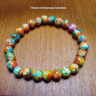Bracelet en Jaspe Impériale coloré
