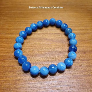 Bracelet en agate bleue