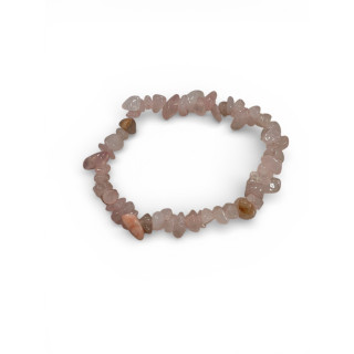 Bracelet en pierres concassées quatz rose