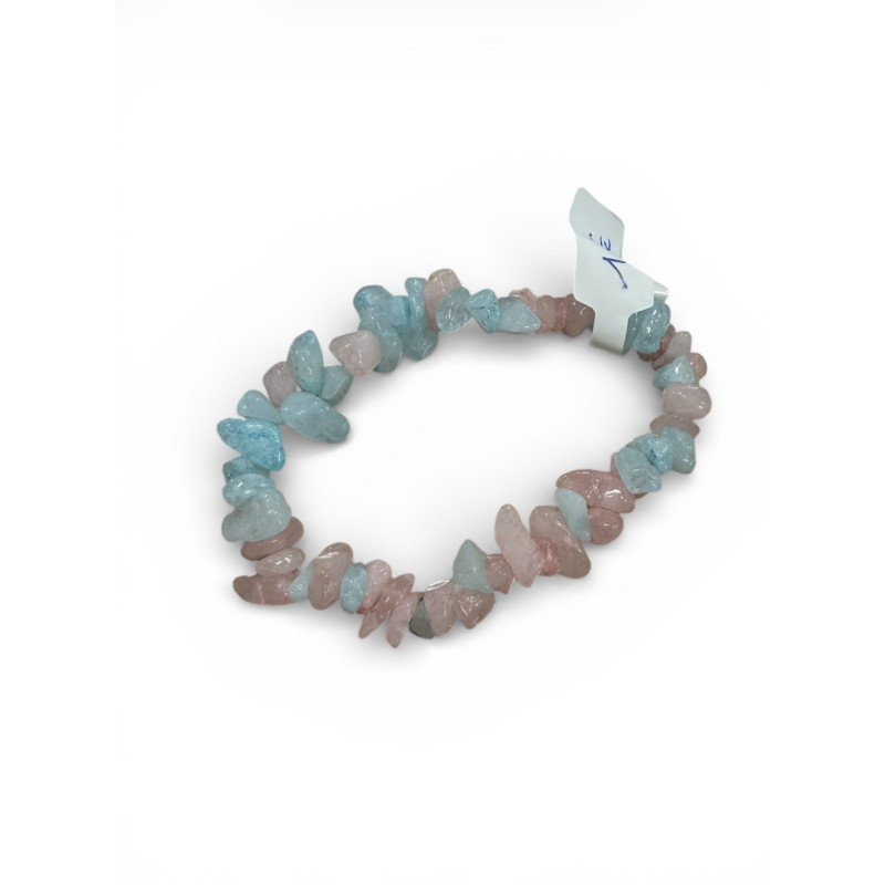 Bracelet en pierres concassées morganite